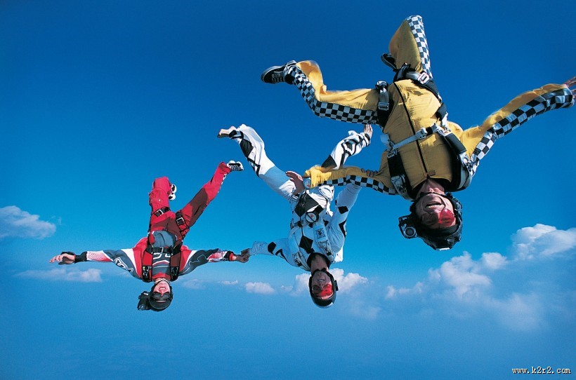 高空跳伞图片
