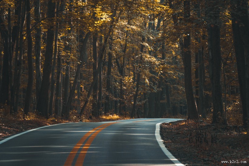 弯弯的沥青公路图片