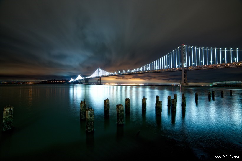 高架大桥美丽夜景图片