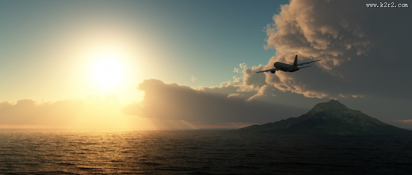 空中飞行的飞机图片