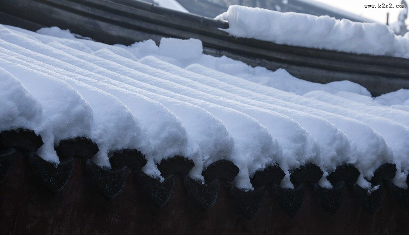 雪后古建筑图片