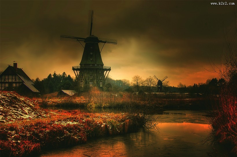 荷兰风车图片大全