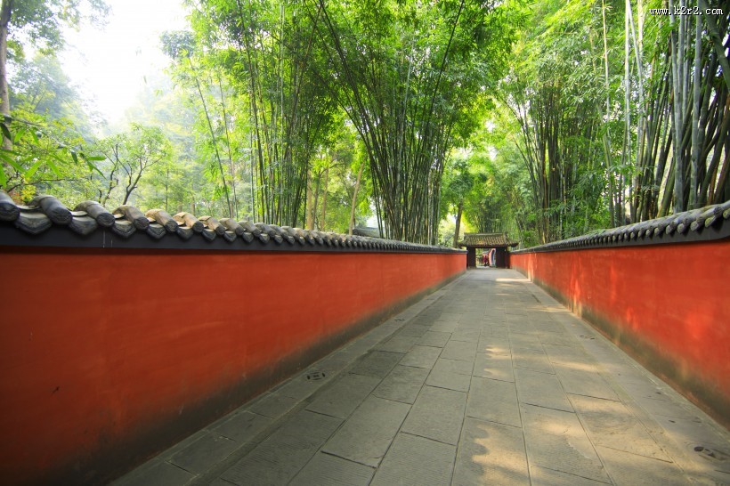 中国风红色围墙图片