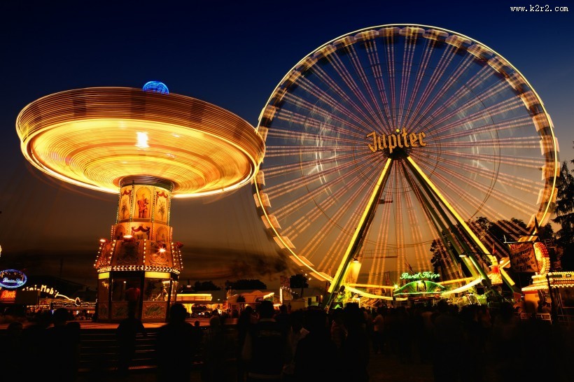 摩天轮夜景图片