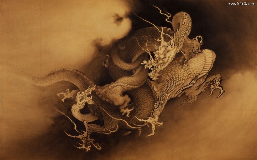 霸气的龙形雕塑图片