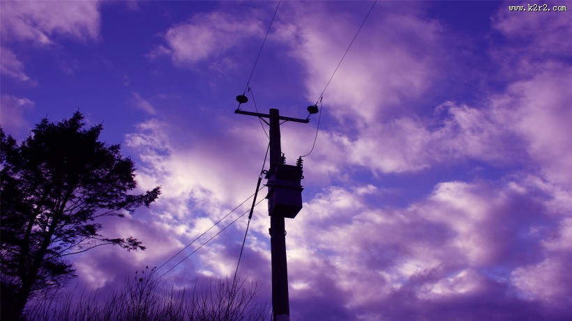电线杆风景图片