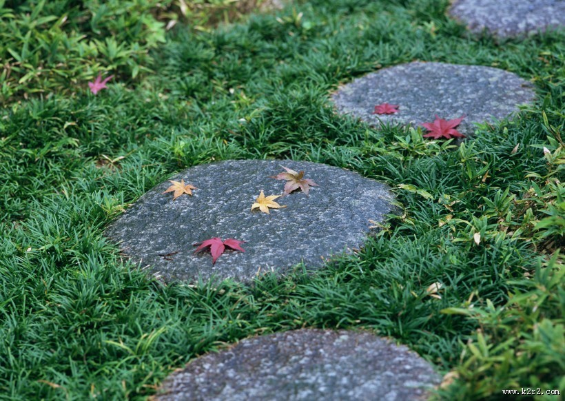 日式庭院小石路图片