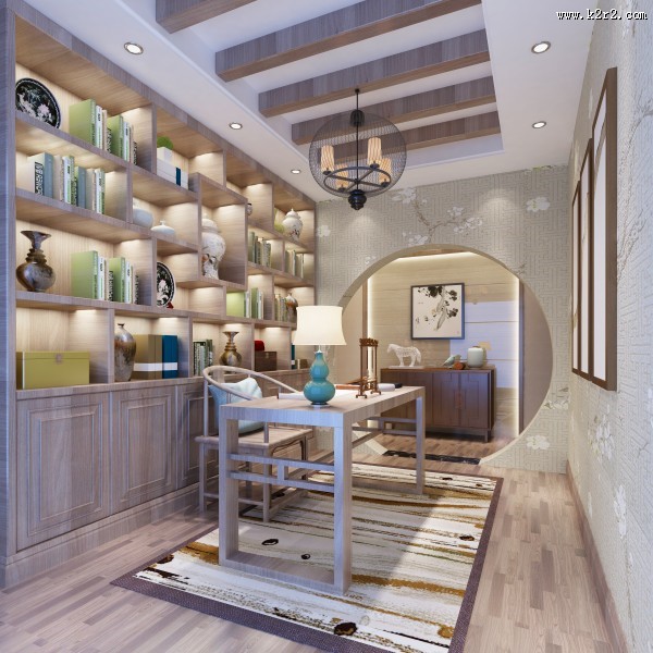 大气的书房装修设计图片