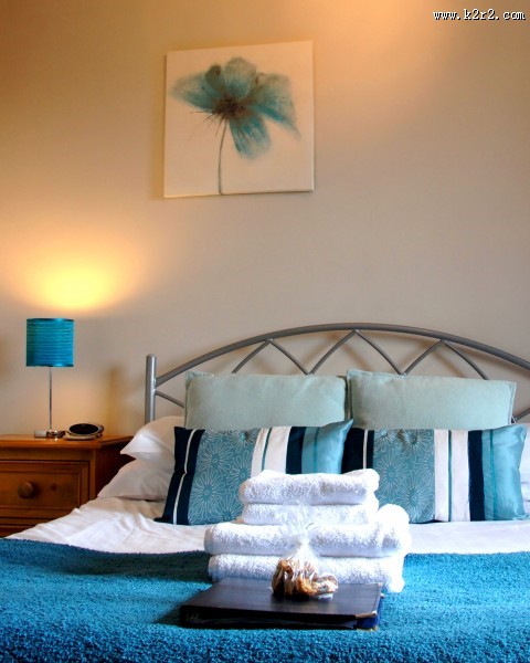 舒适柔软的双人床图片