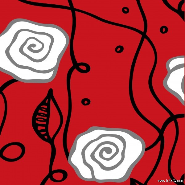 喜庆红色花朵三联画图片