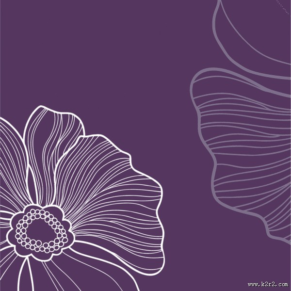 神秘紫色花朵三联画图片