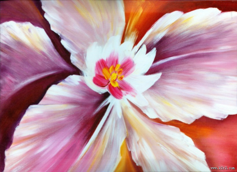 油画花朵三联画图片