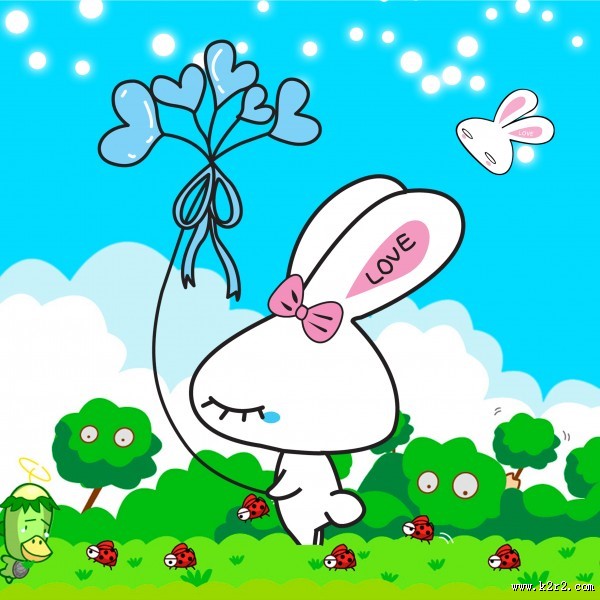 可爱卡通三联画图片