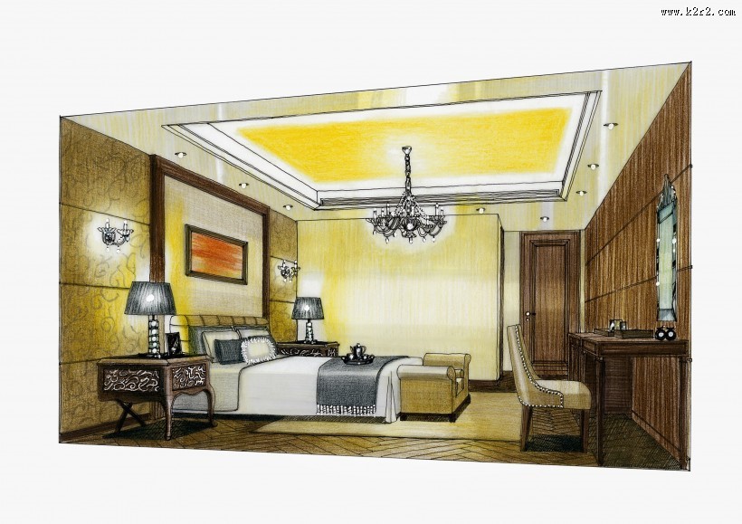 峰境3栋B手绘透视图片