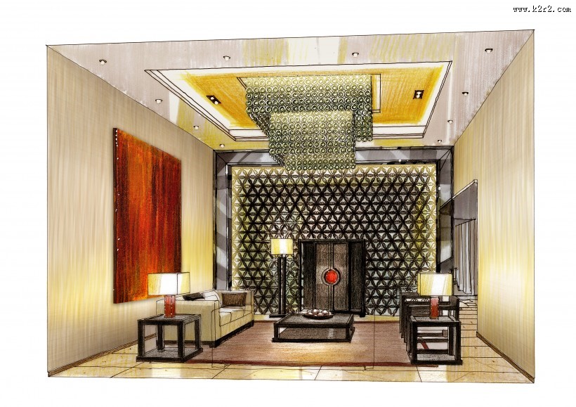 北京富力湾手绘透视图G3图片