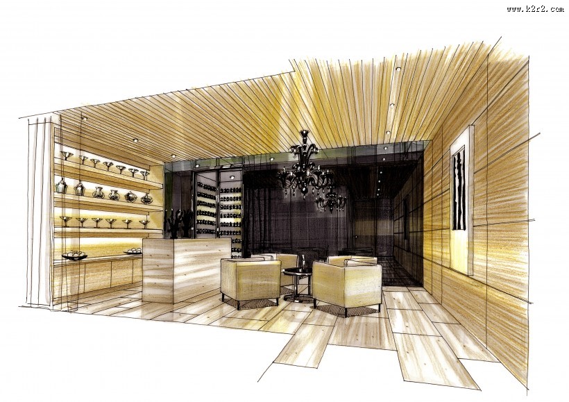 北京富力湾手绘透视图H1图片