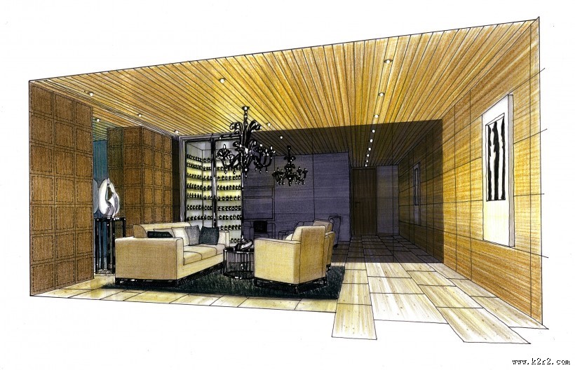 北京富力湾手绘透视图H2图片