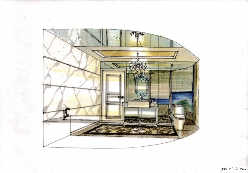 梁志天室内手绘图片