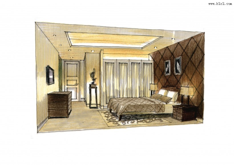 梁志天室内手绘图片