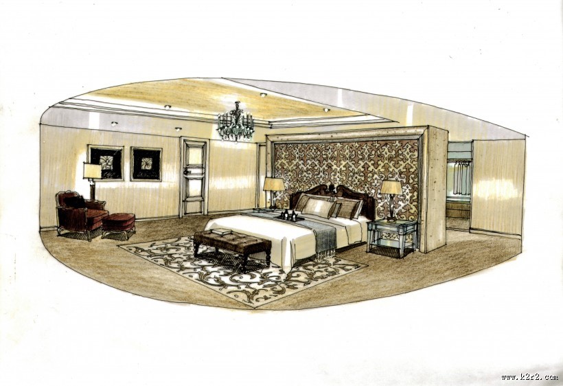 梁志天室内手绘图片