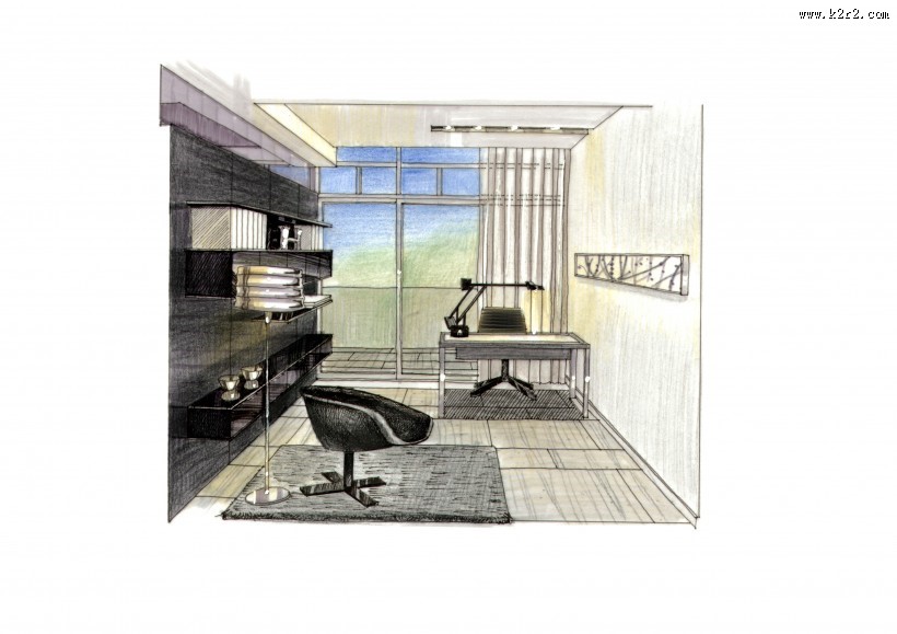 梁志天公司项目室内手绘图片