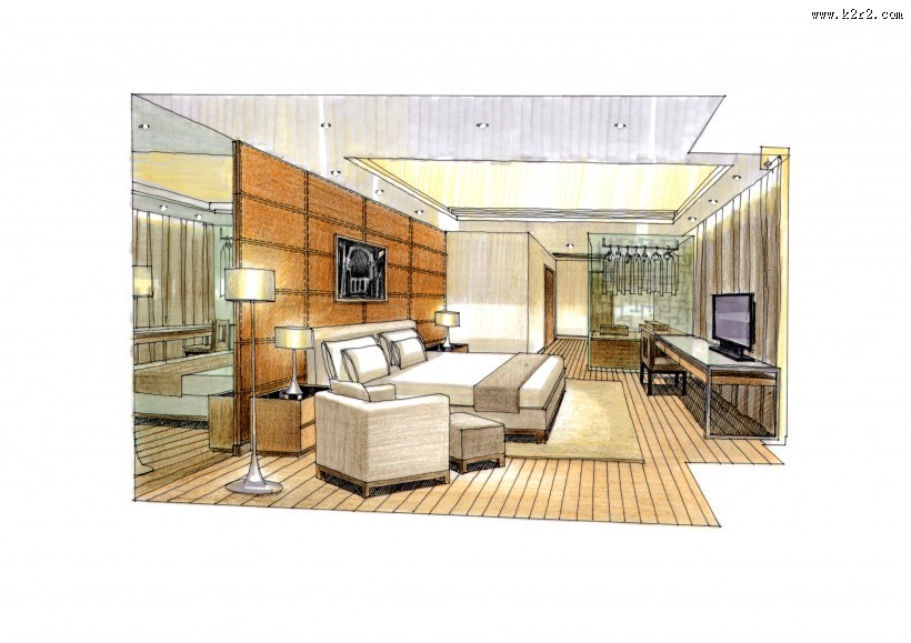 北京马甸公寓室内手绘图片