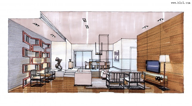 无锡太湖国际社区住宅手绘稿图片