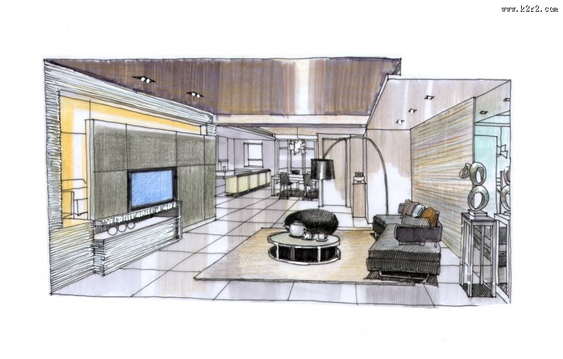 无锡太湖国际社区住宅手绘稿图片