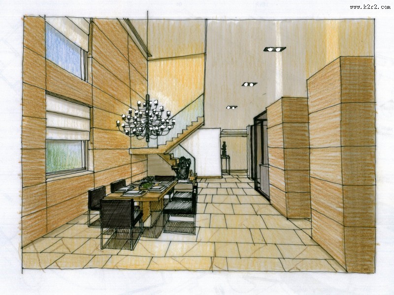武汉水岸星城室内手绘稿图片