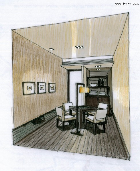 武汉水岸星城室内手绘稿图片