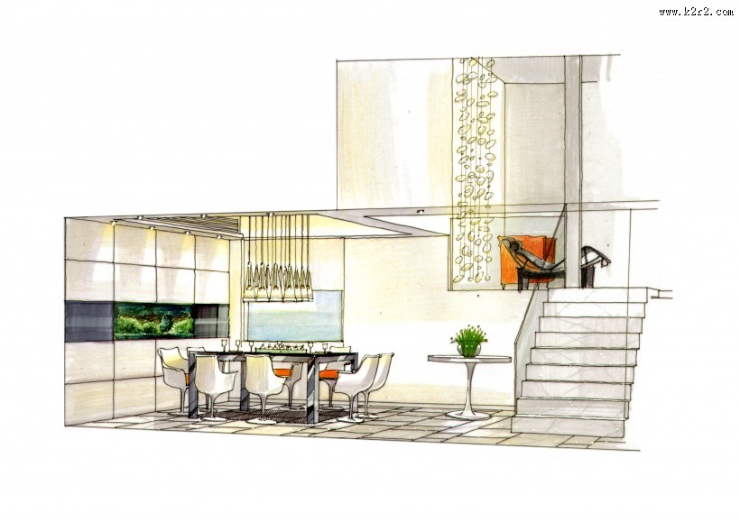 凯德置地佛山样板房b2手绘稿图片