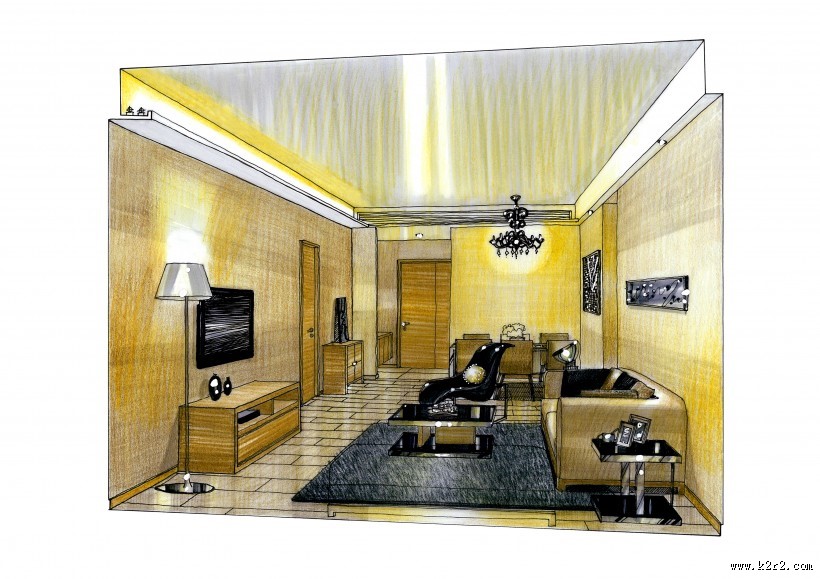 富力珠江新城手绘稿图片