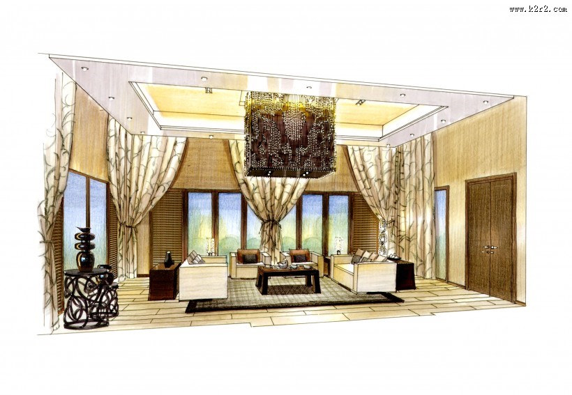 中山華發庄園二期室内手绘图片