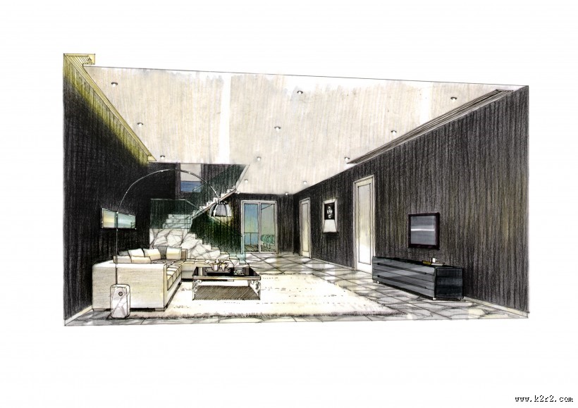 成都河畔新世界大深化透视手绘图片