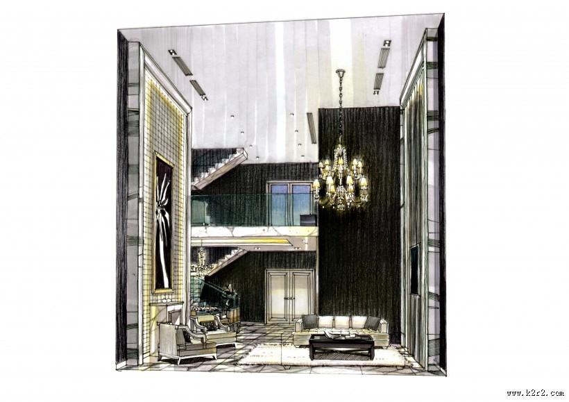 成都河畔新世界大深化透视手绘图片