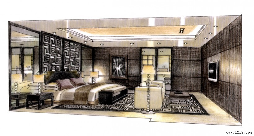 深圳中信红树湾样板房手绘稿图片