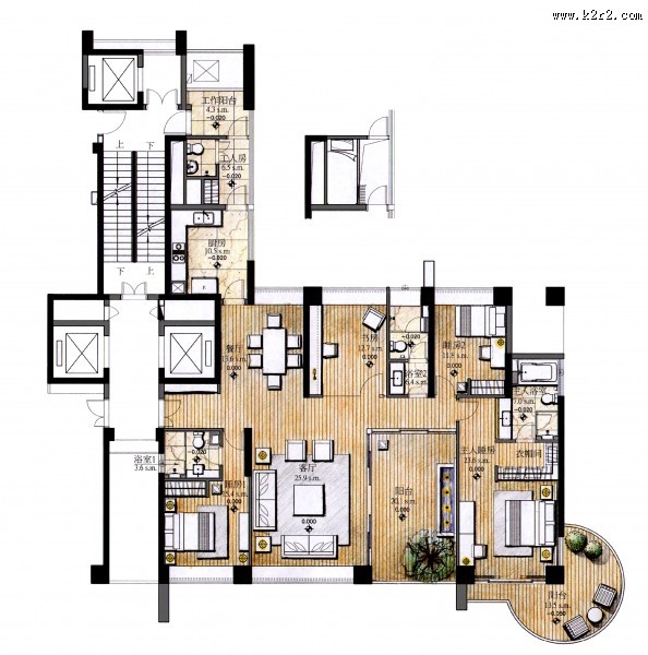 深圳中信红树湾样板房手绘稿图片