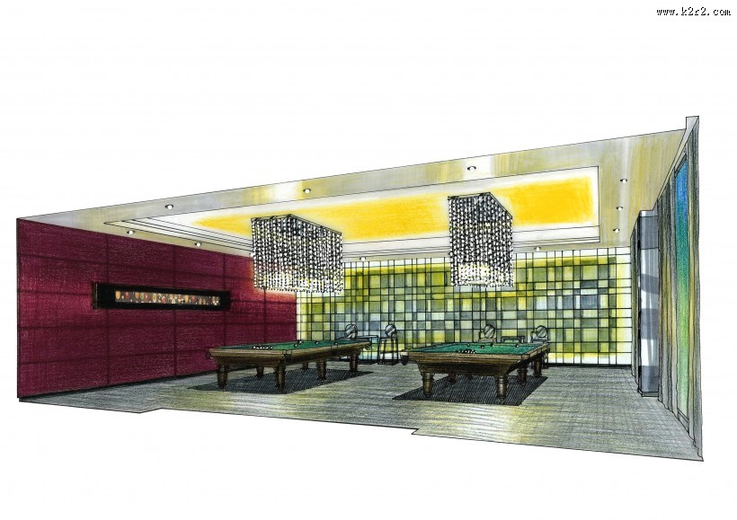 合景上城湾畔室内设计手绘图片