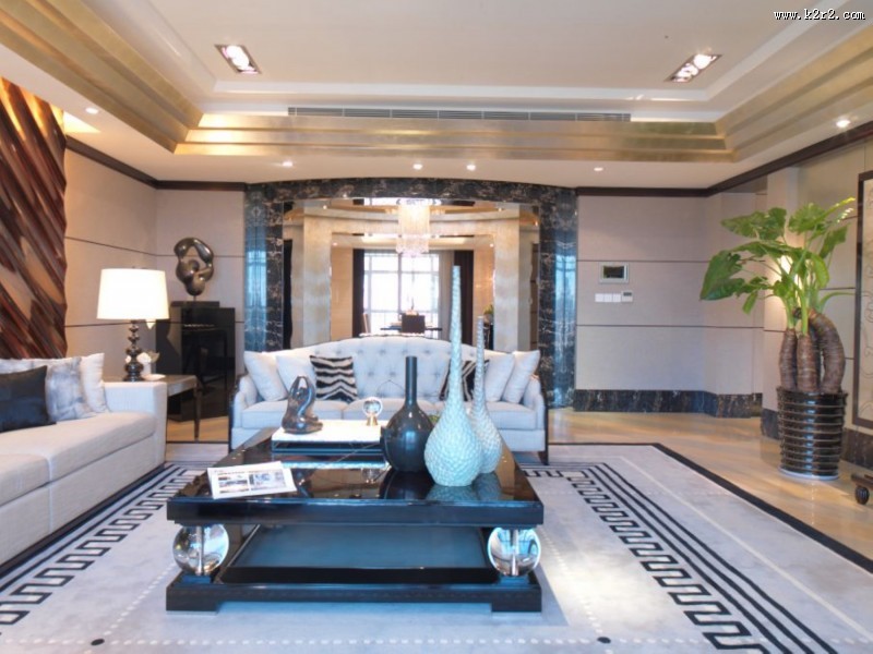 大连星海湾壹号样板房客厅图片