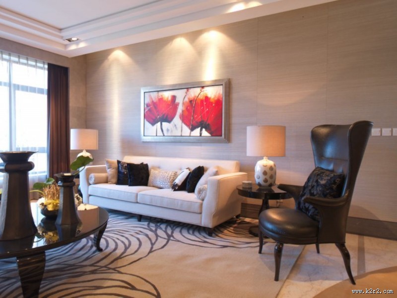 大连星海湾壹号样板房客厅图片