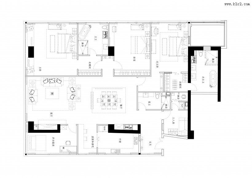 北京官园西派公寓F型样板房设计图片
