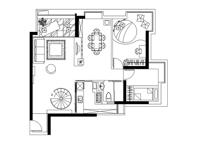 深圳汇港名苑复式住宅室内设计图片