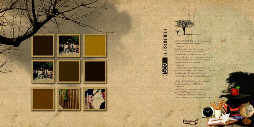 怀旧风格同学录画册设计图片