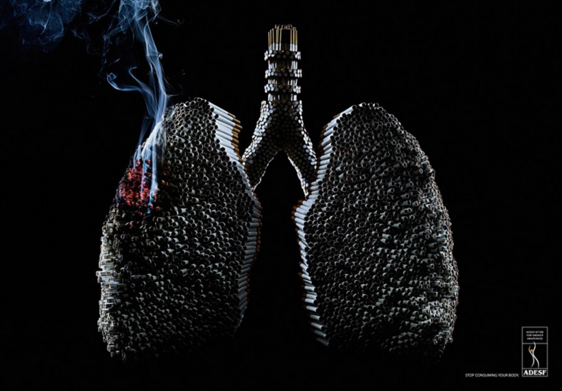 吸烟有害健康创意广告图片
