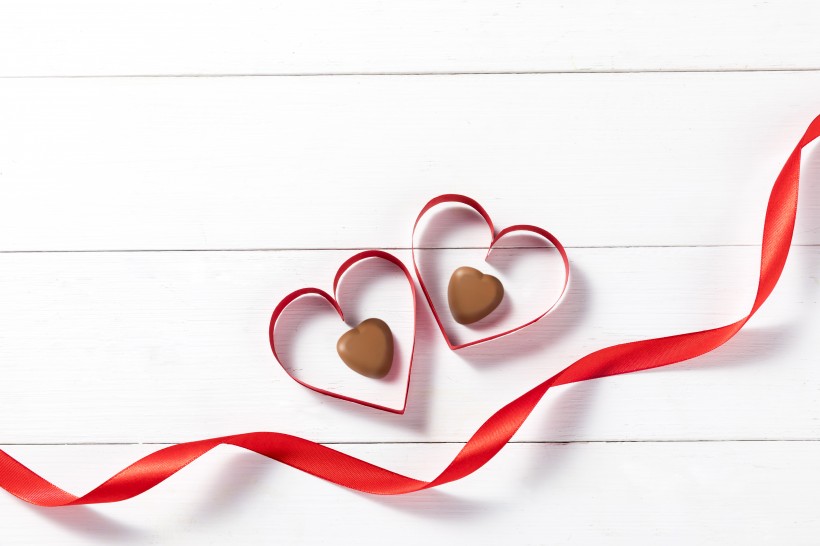 七夕情人节爱心丝带图片大全