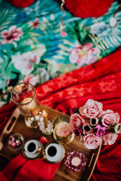 情人节床上早餐的图片