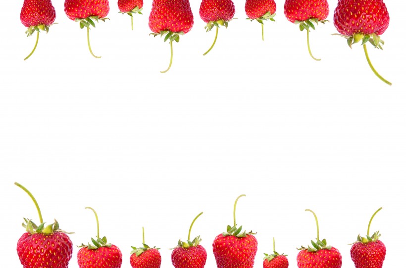 白色背景的草莓素材图片