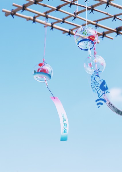 夏日清新素材游泳圈遮阳伞图片