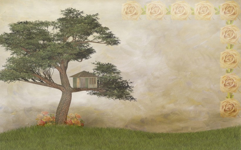 花卉彩绘背景素材图片