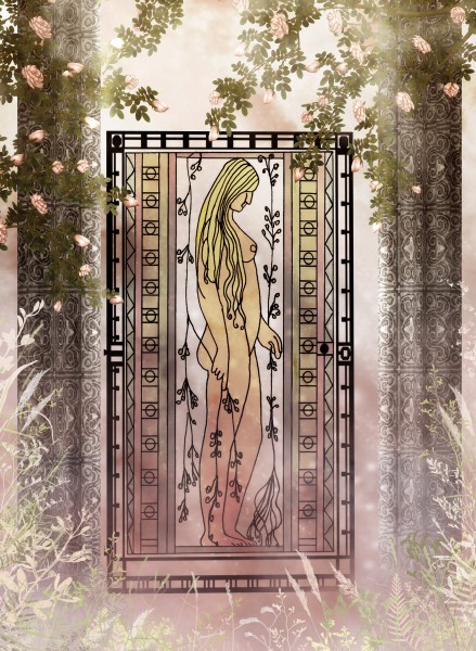 梦幻花朵建筑背景素材图片